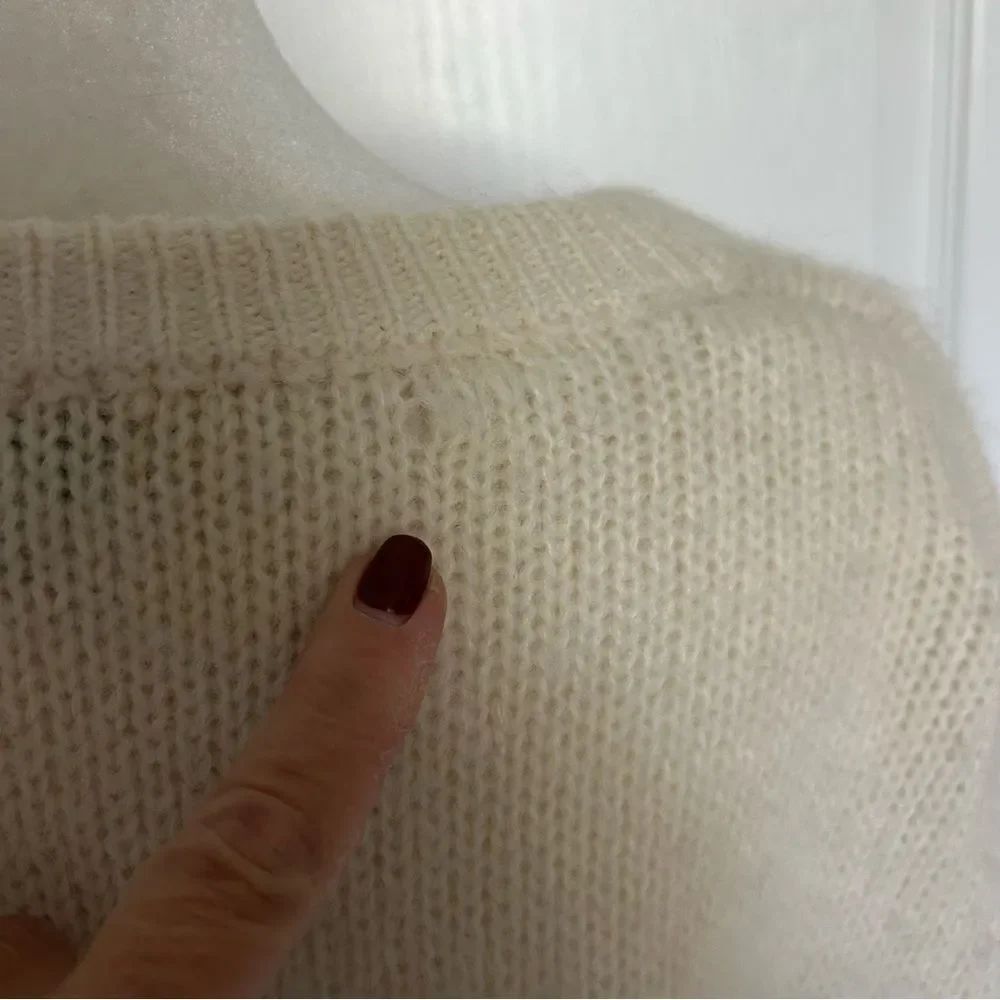 Women’s Alpaca Blend Oversized Sweater Extra Long Sleeves Neutral Ombré Medium - Picture 12 of 13